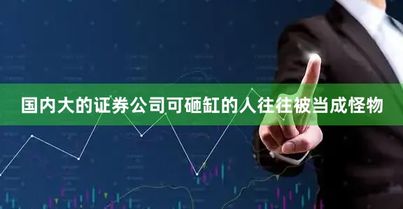国内大的证券公司可砸缸的人往往被当成怪物